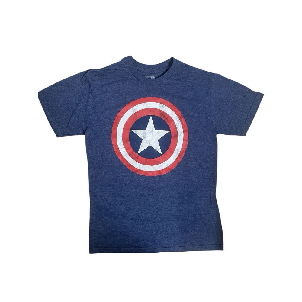 Marvel Captain America Shield T-Shirt Blue Size S Graphic Tee